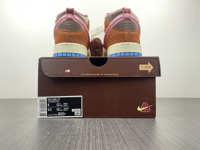 nike sb dunk canvas/mid soft pink-burnt brown dj1173-700