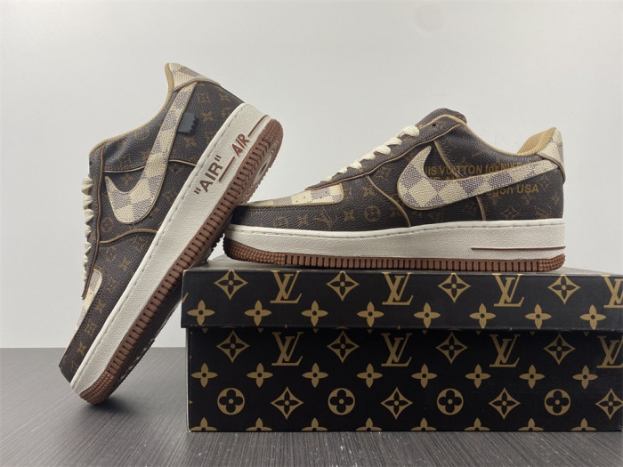 nike air force 1 low l**is V*t*n monogram brown damier azur-6a8pyl-001