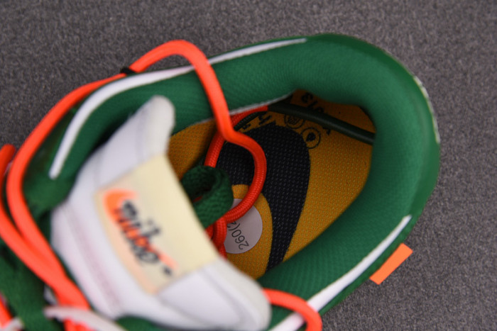 o-w x nike dunk low green white ct0856-100