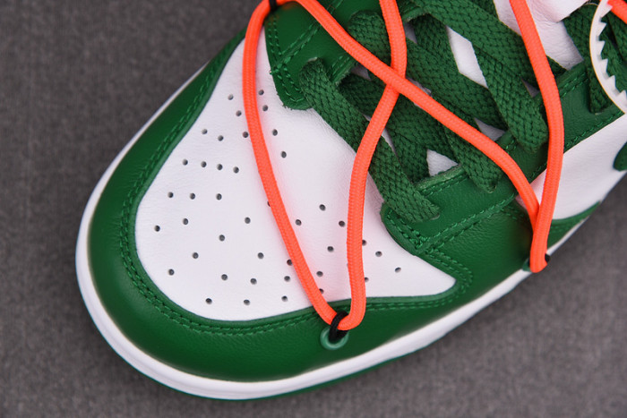 o-w x nike dunk low green white ct0856-100