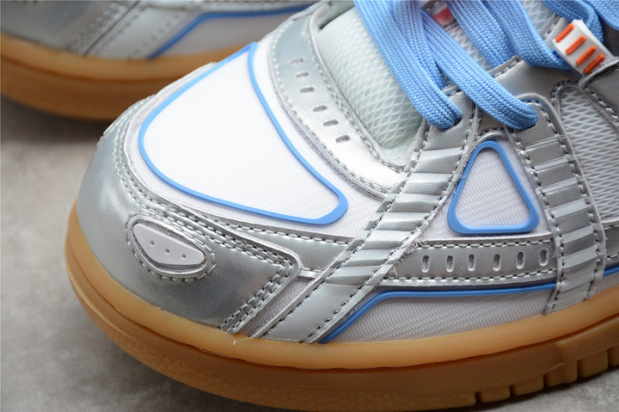 o-w x nike air rubber dunk “university blue” cu6015-100
