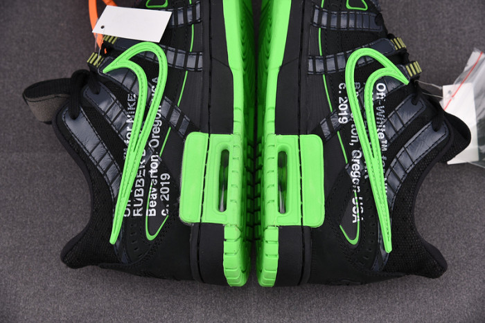 o-w x nike air rubber dunk “green strike” cu6015-001