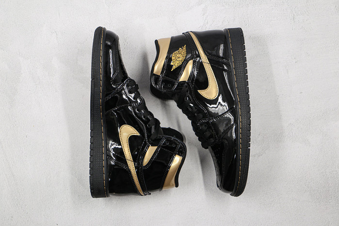 air jordan 1 high og patent ‘black gold’ 555088-032