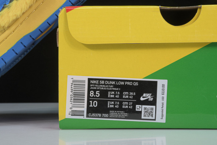 nike sb dunk low grateful dead bears opti yellow-cj5378-700