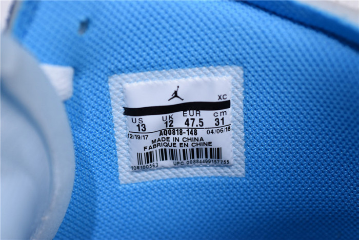 o-w air jordan 1 powder blue unc aq0818-148