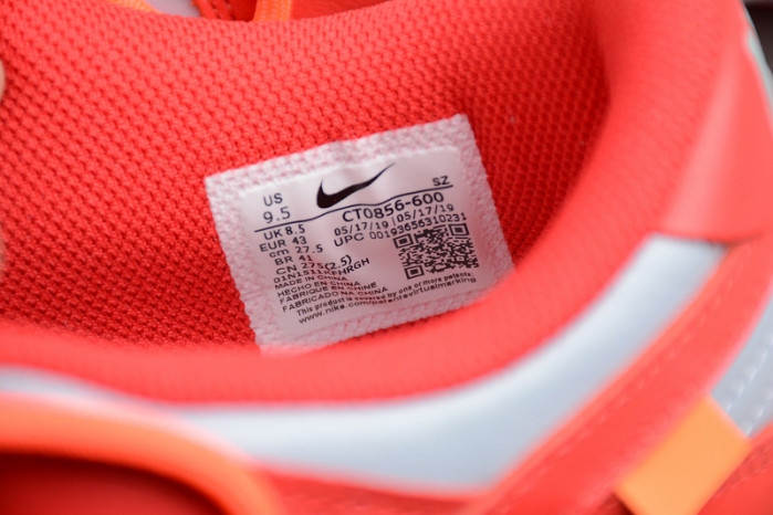 nike dunk low o-w university red ct0856-600
