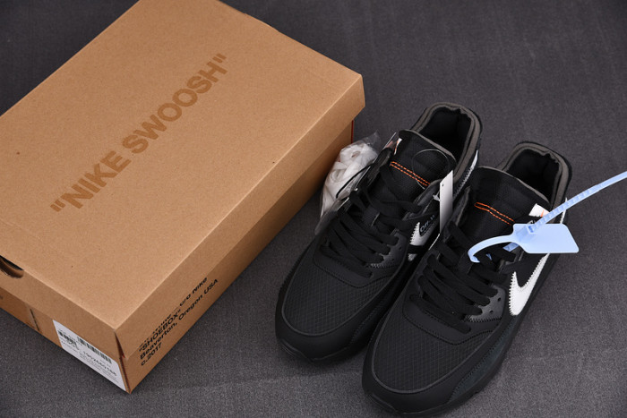 o-w nike air max 90 black aa7293-001