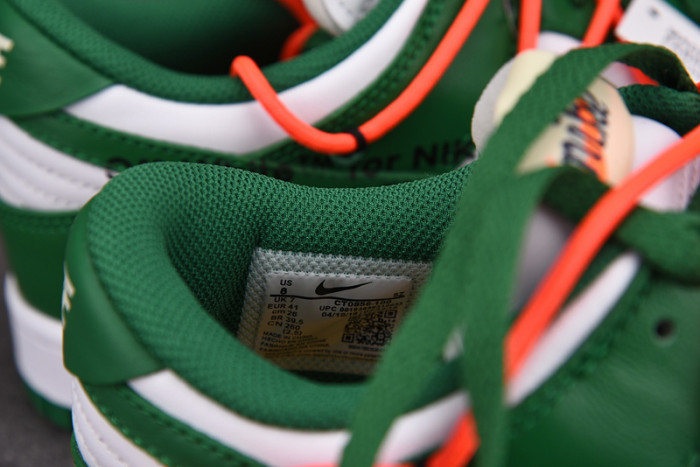o-w x nike dunk low green white ct0856-100