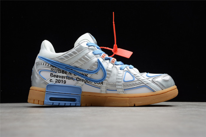 o-w x nike air rubber dunk “university blue” cu6015-100