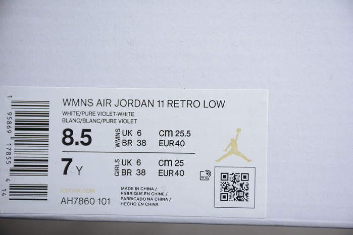 air jordan 11 retro low " pure violet-ah7860-101