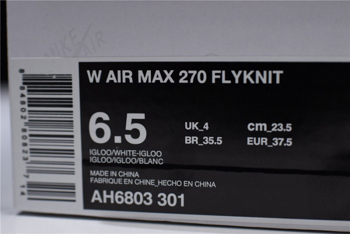 nike air max 270 flyknit (white) - ah6803-301