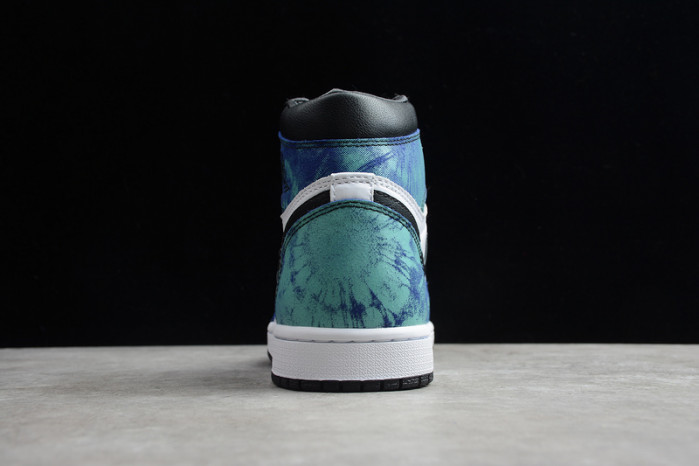 air jordan 1 tie-dye white black aurora green cd0461-100