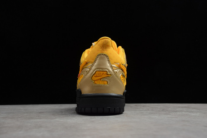 o-w x nike air rubber dunk “university gold cu6015-700
