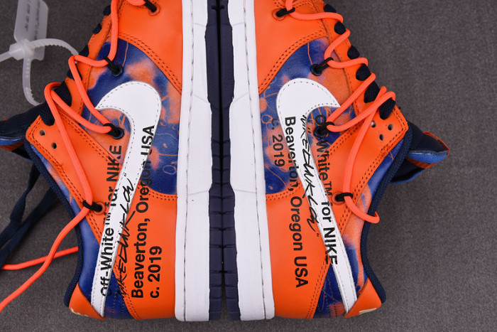 o-w x nike sb dunk low orange perple white shoes ct0856-801