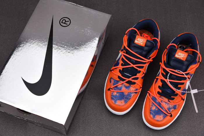 o-w x nike sb dunk low orange perple white shoes ct0856-801