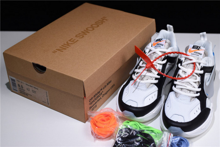 o-w x nike m2k tekno black ,white a03108 062