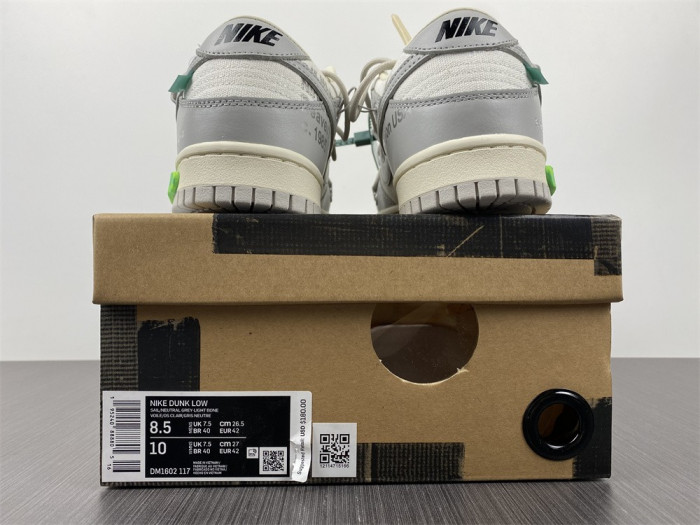 o-w x dunk low “42 of 50” dm1602-117