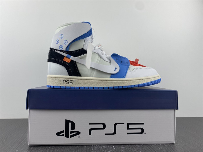 air jordan 1 o-w black white blue-aq0818-168