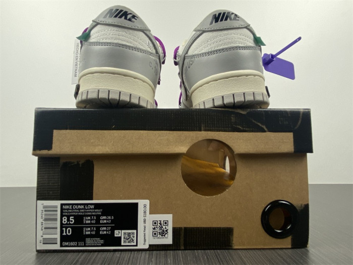 o-w x dunk low “28 of 50” dm1602-111
