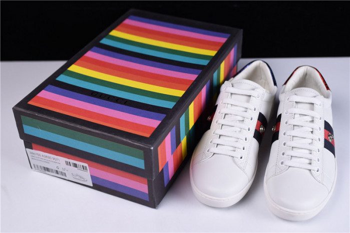 g**i ace embroidered low-top sneaker womens 6951103-5618
