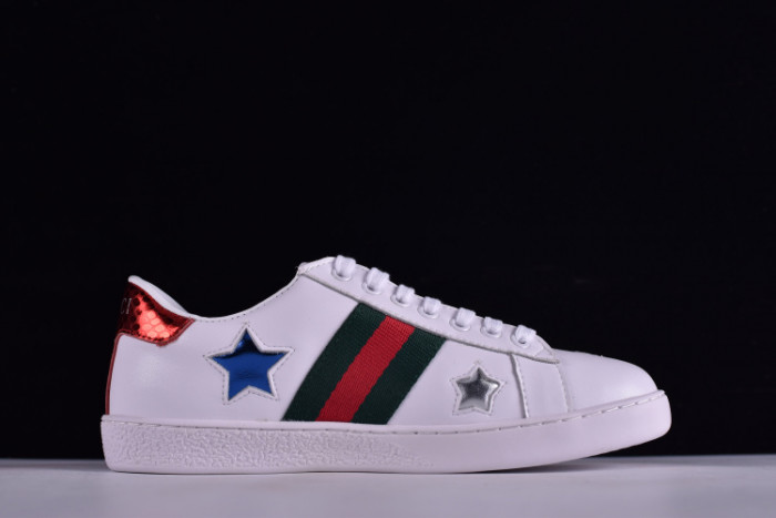 g**i ace embroidered low-top sneaker with colorful stars 431942-a38g1