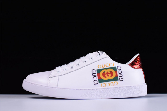 g**i ace embroidered low-top sneaker with gg logo