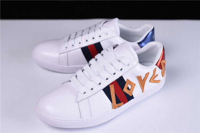 g**i ace embroidered low-top sneaker with loved womens 497090 dope0 9095