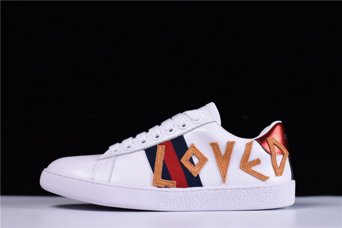 g**i ace embroidered low-top sneaker with loved womens 497090 dope0 9095
