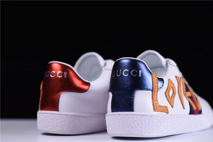 g**i ace embroidered low-top sneaker with loved womens 497090 dope0 9095
