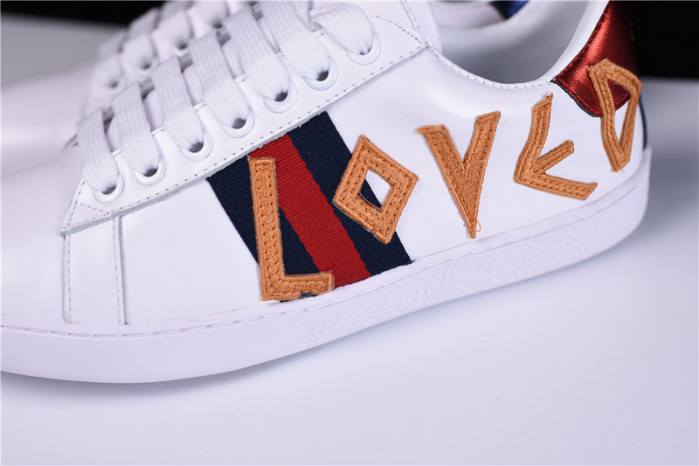 g**i ace embroidered low-top sneaker with loved womens 497090 dope0 9095