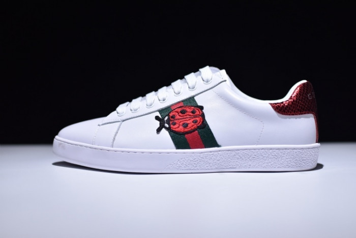 g**i ace embroidered low-top sneaker with ladybird