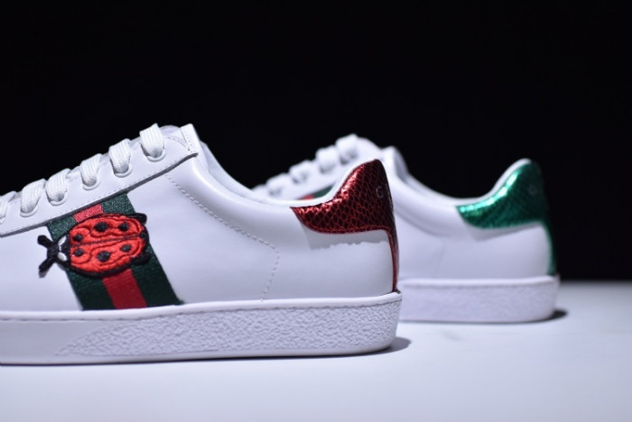 g**i ace embroidered low-top sneaker with ladybird