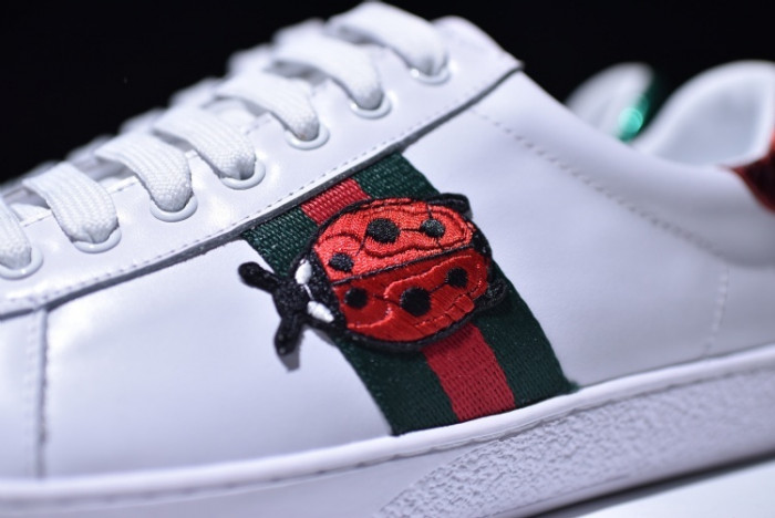 g**i ace embroidered low-top sneaker with ladybird
