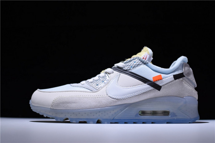 o-w x nike air max 90 sail muslin virgil abloh aa7293-100