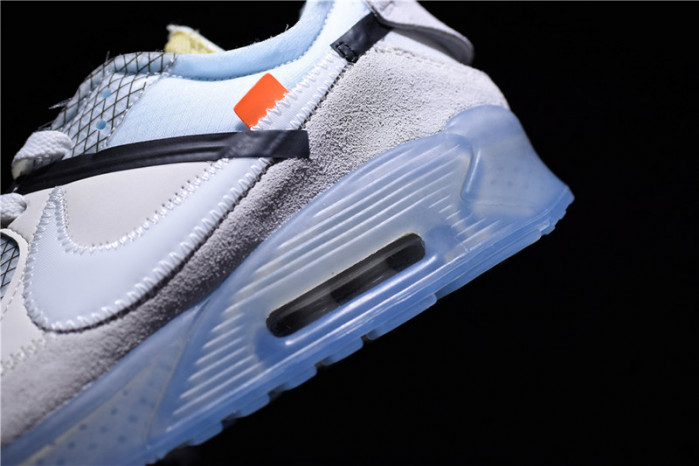 o-w x nike air max 90 sail muslin virgil abloh aa7293-100