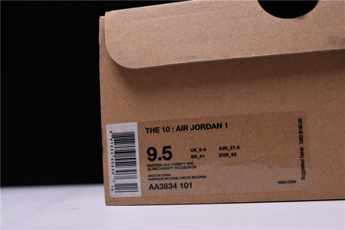 o-w air jordan 1 retro chicago the ten aa3834-101