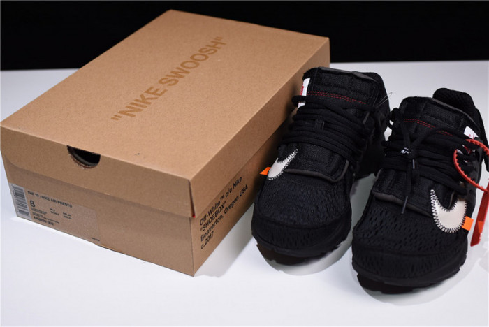 o-w x nike air presto black aa3830-002