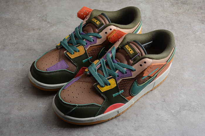 nike dunk low scrap archeo brown-dc9723-001