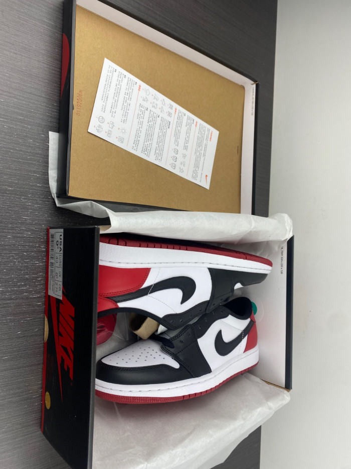 air jordan 1 low og “black toe” white/ black-varsity red 555088 125